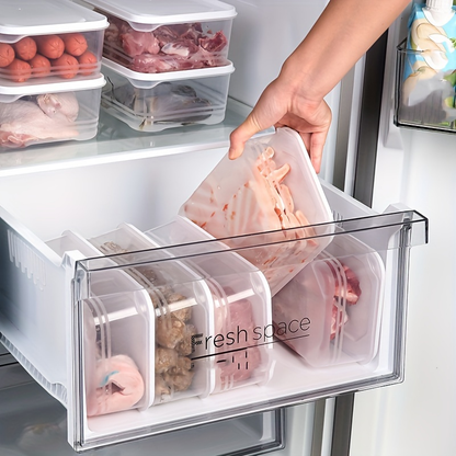10-pack of BPA-free transparent PP refrigerator storage boxes