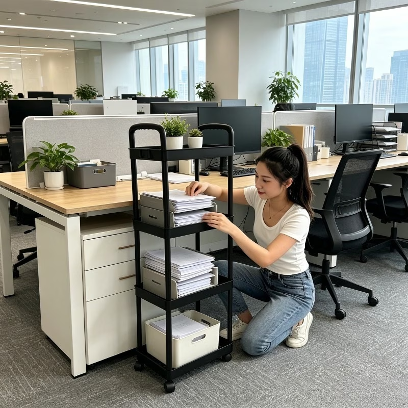 Four-tier storage cart (each tier has a load capacity of 33.07 lbs)