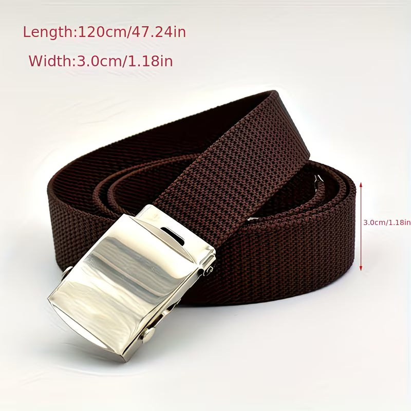 Solid Color New Trendy Unisex Casual Pants with Thickened Automatic Buckle Belt, Versatile Strap