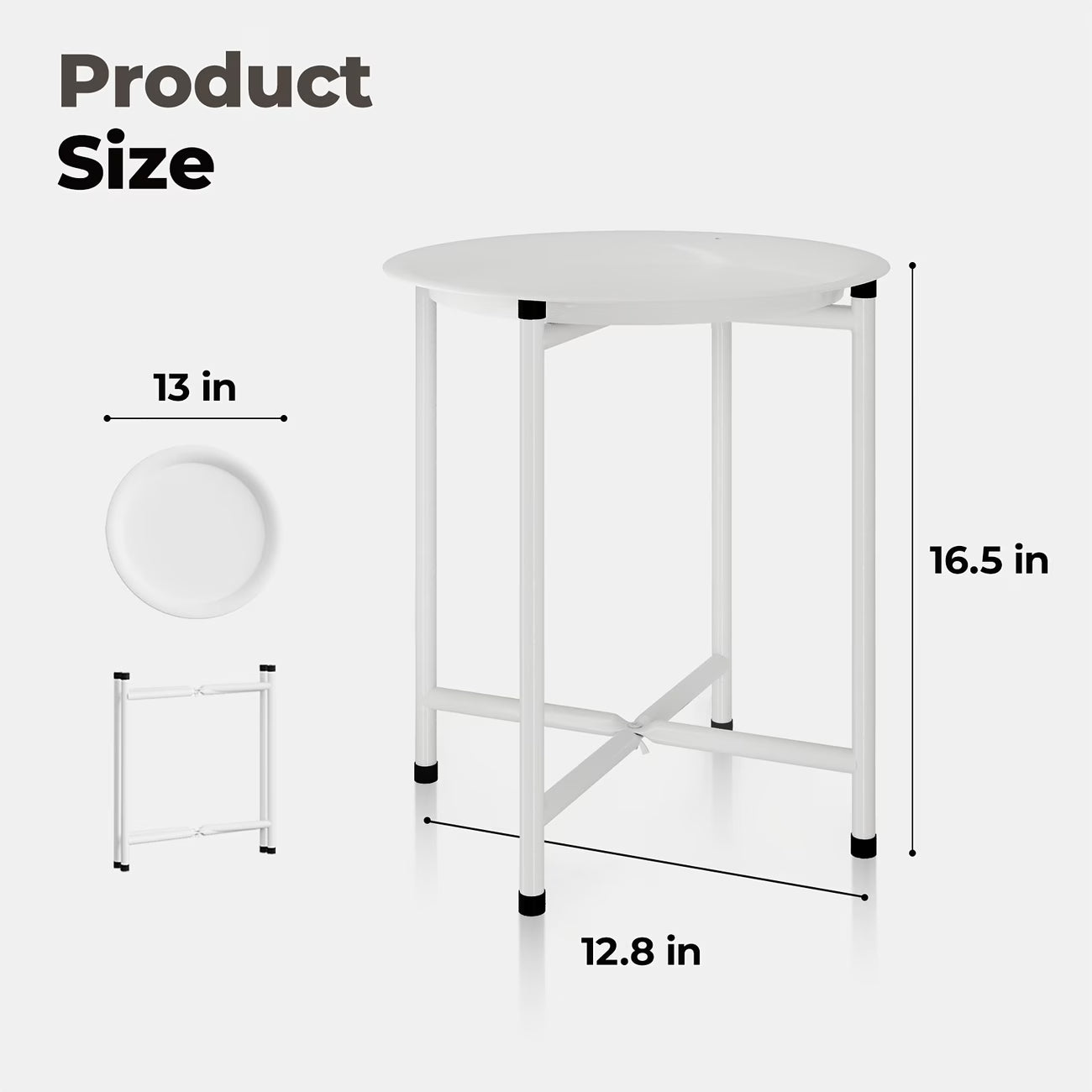Small Plant Stand | Small Round Side Table, White
