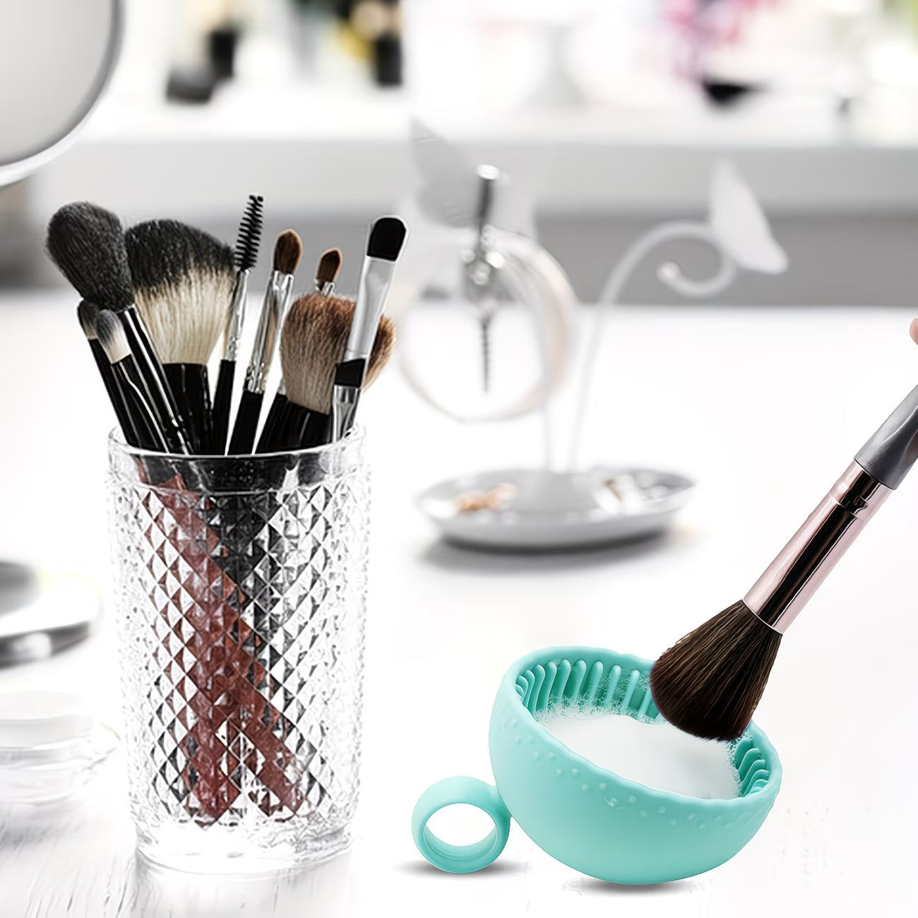 Silicone Makeup Brush Cleaner Bowl