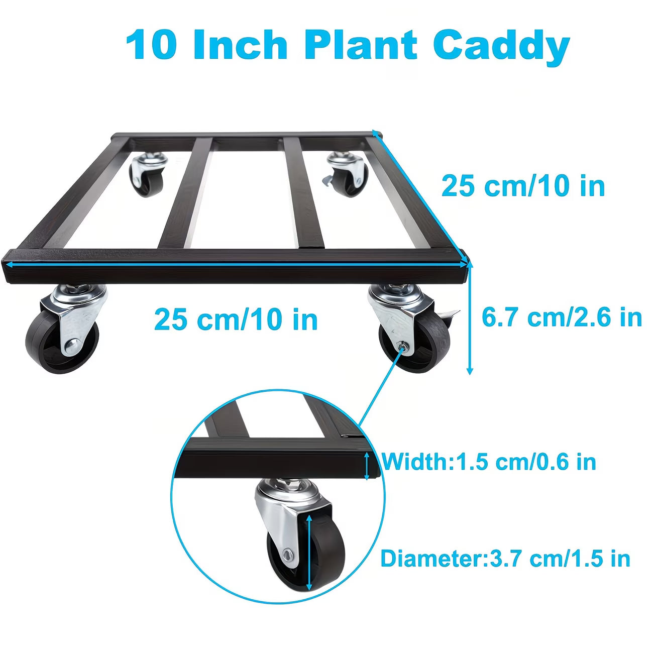 Heavy-duty mobile plant stand with locking casters