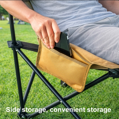 Folding camping chair, 600D Oxford cloth seat cushion, thickened steel frame