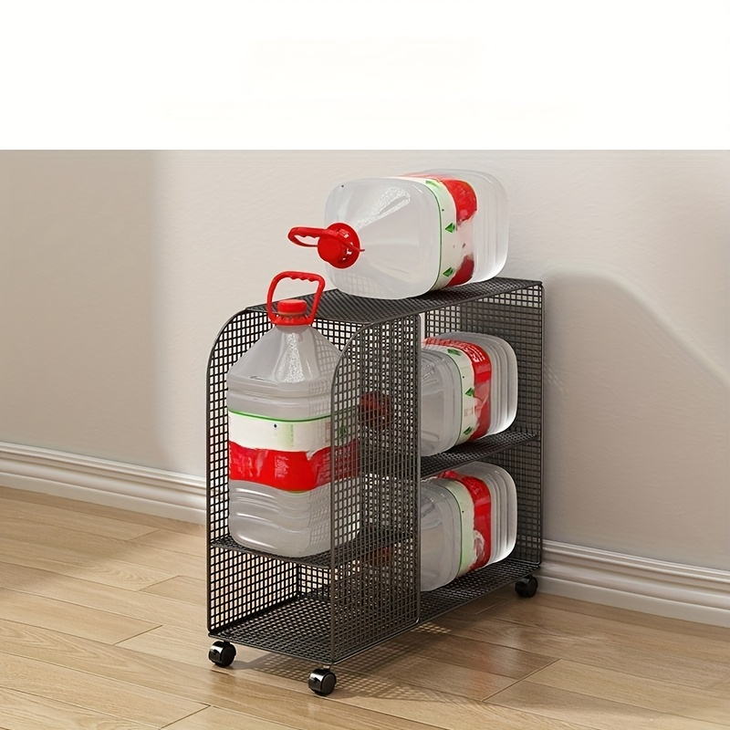 Under-desk rolling bookshelf storage rack - Heavy-duty metal rolling storage trolley