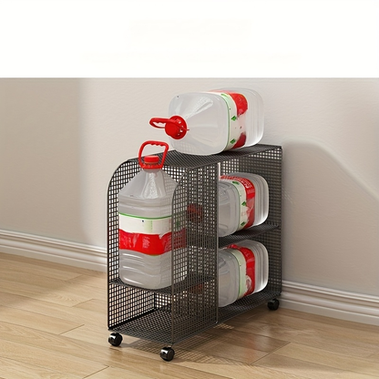 Under-desk rolling bookshelf storage rack - Heavy-duty metal rolling storage trolley