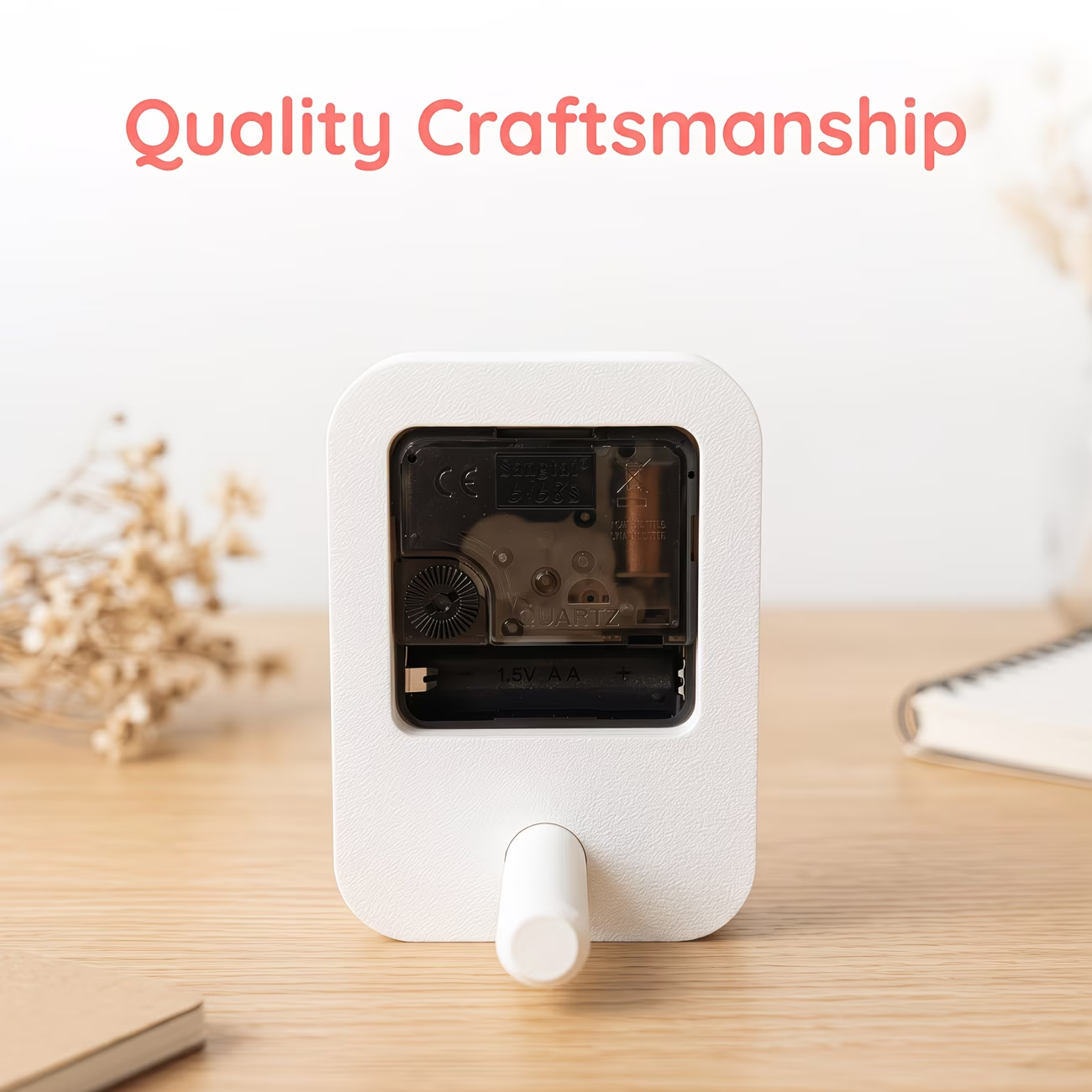 Cute, simple, and detachable vertical clock, compact and quiet wall clock, portable and space saving desktop clock