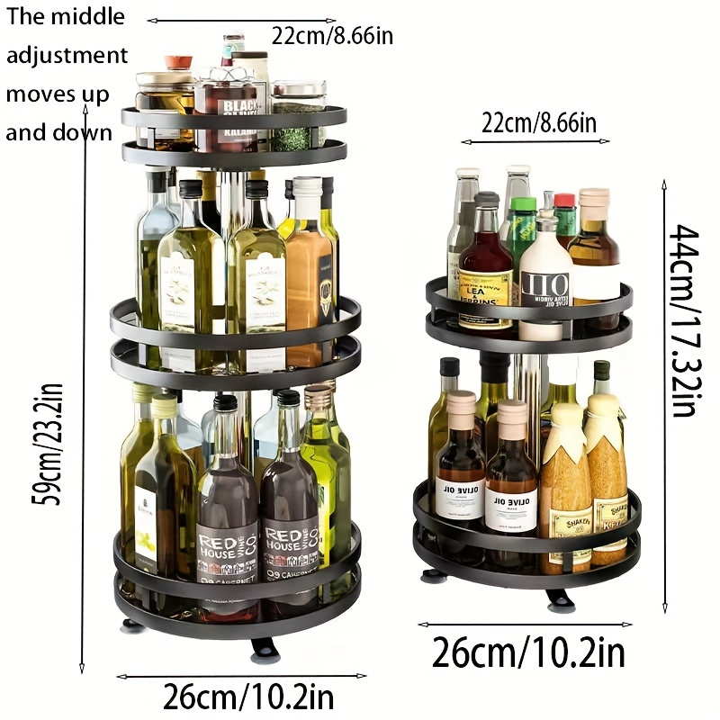 Double-layer rotating kitchen storage rack, metal storage rack