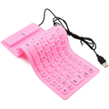 Travel portable keyboard with foldable silicone keyboard, USB wired foldable silent typing soft touch keyboard suitable for PC laptops