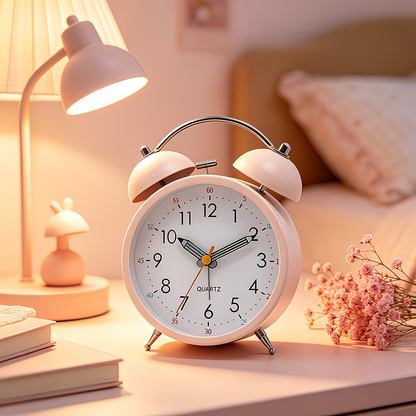 4.3-inch new color dual alarm clock, silent night light desktop clock