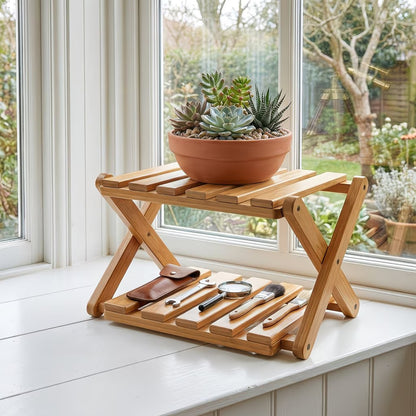 Tool-free flower stand; foldable shoe rack and storage shelf