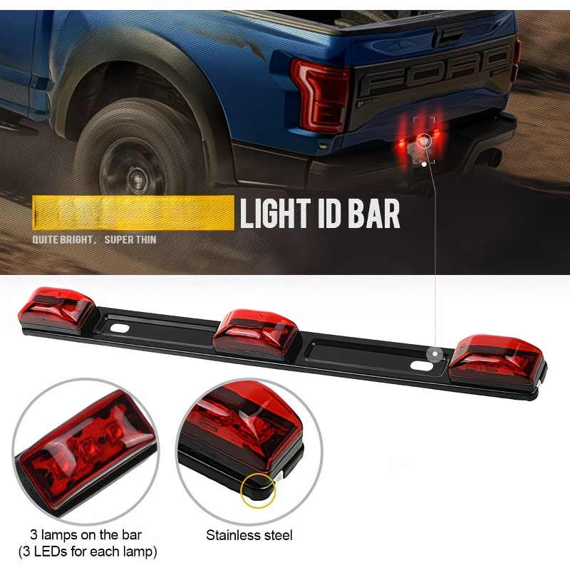 3 lights sealed stainless steel iron frame light strip, LED light strip red LED light strip black base
