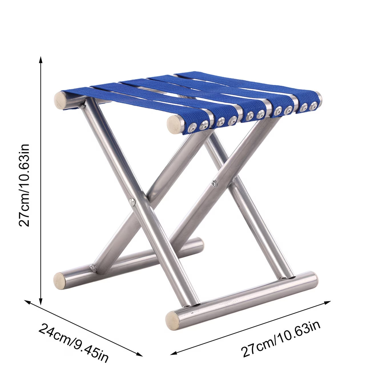 Small folding stool, outdoor metal camping heavy-duty chair, footstool