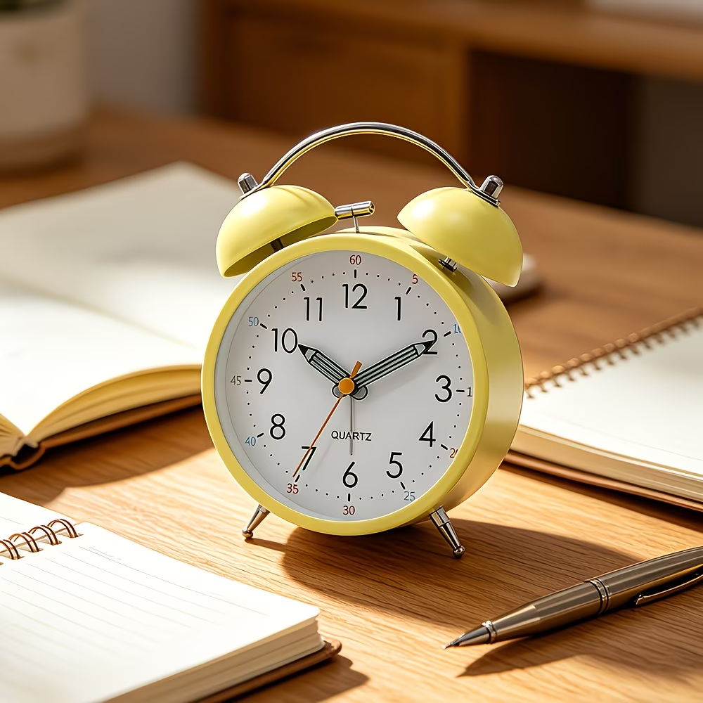 4.3-inch new color dual alarm clock, silent night light desktop clock