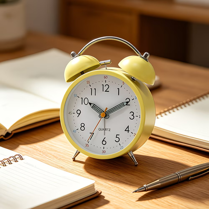 4.3-inch new color dual alarm clock, silent night light desktop clock