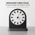 A minimalist arched desktop clock with a smooth and curved shape, suitable for various home decorations