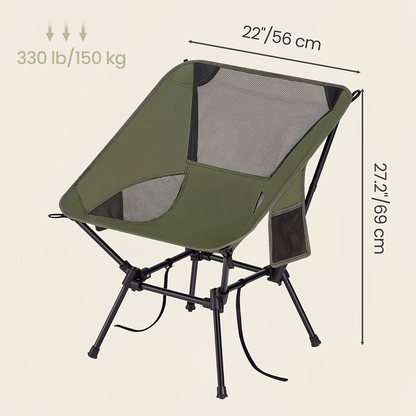 Adjustable beach chair with a steel frame (maximum load capacity 330 lbs).