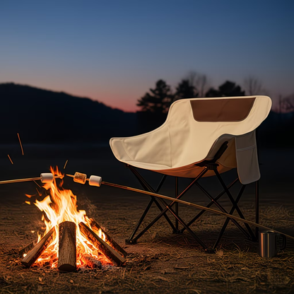 Two Moon Chair Set, Portable Folding Camping Chairs with Storage Bag