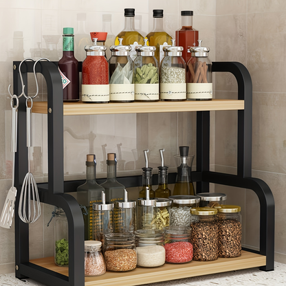 1 stainless steel kitchen storage rack, multi-tiered countertop spice rack