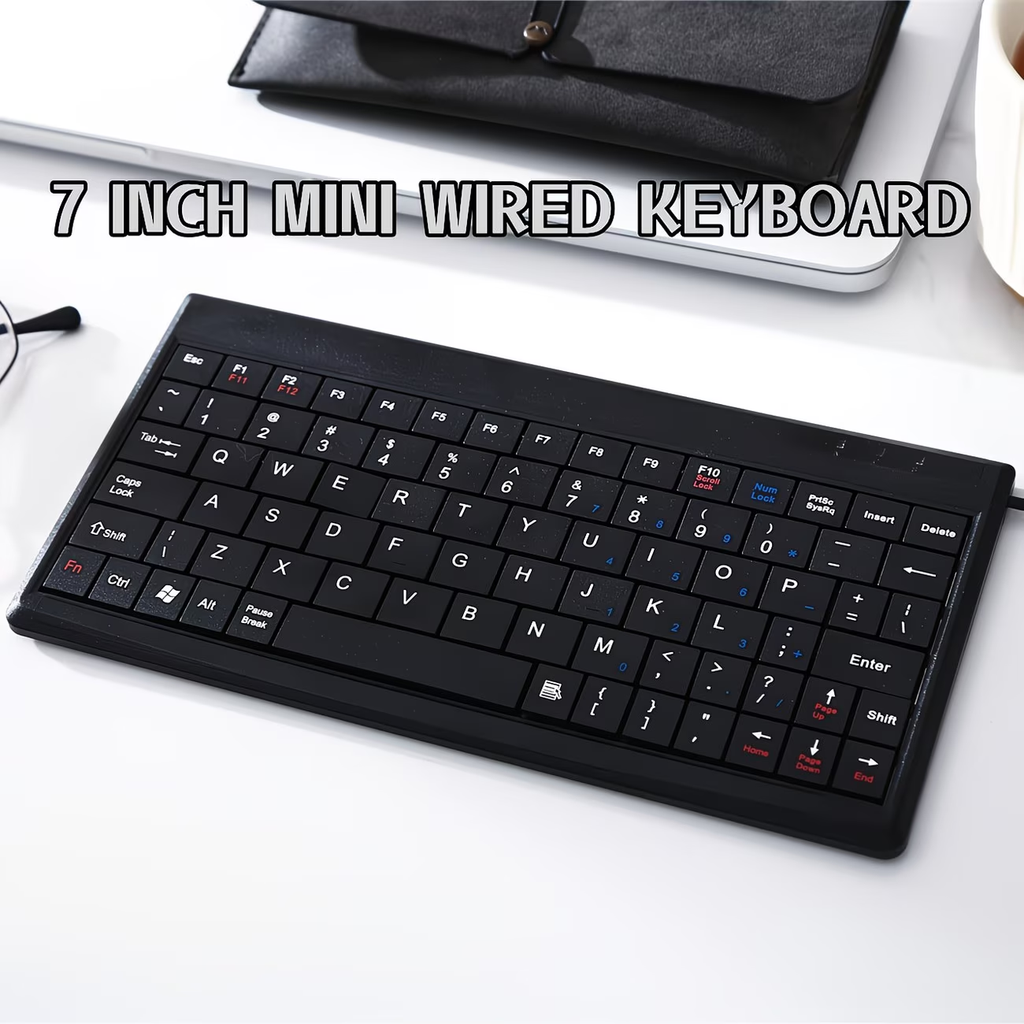 A compact and lightweight 8.5-inch mini keyboard designed specifically for educational and office use
