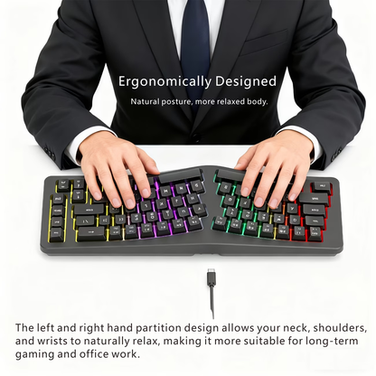 Wired 69 key compact typing partition comfortable portable key cable separation desktop laptop