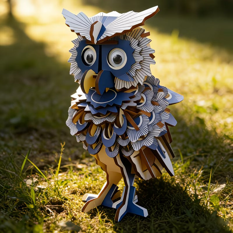 1 x 3D wooden puzzle; no batteries required; feathers not included; paper instruction manual included.