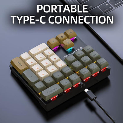 Mechanical numeric keyboard, 33 key mini hot swappable numeric keyboard, wired USB numeric keyboard