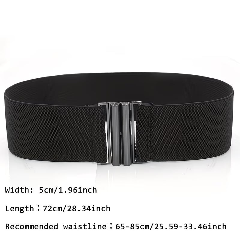 1pc Women'S Black Elastic Waist Belt