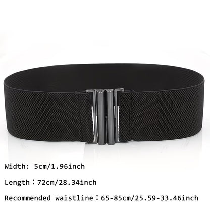 1pc Women'S Black Elastic Waist Belt
