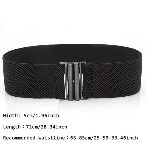 1pc Women'S Black Elastic Waist Belt