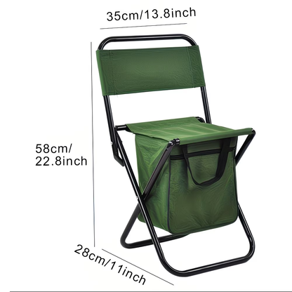 1-Piece Portable Folding Fishing Chair with Insulated Bag - Lightweight Outdoor Stool