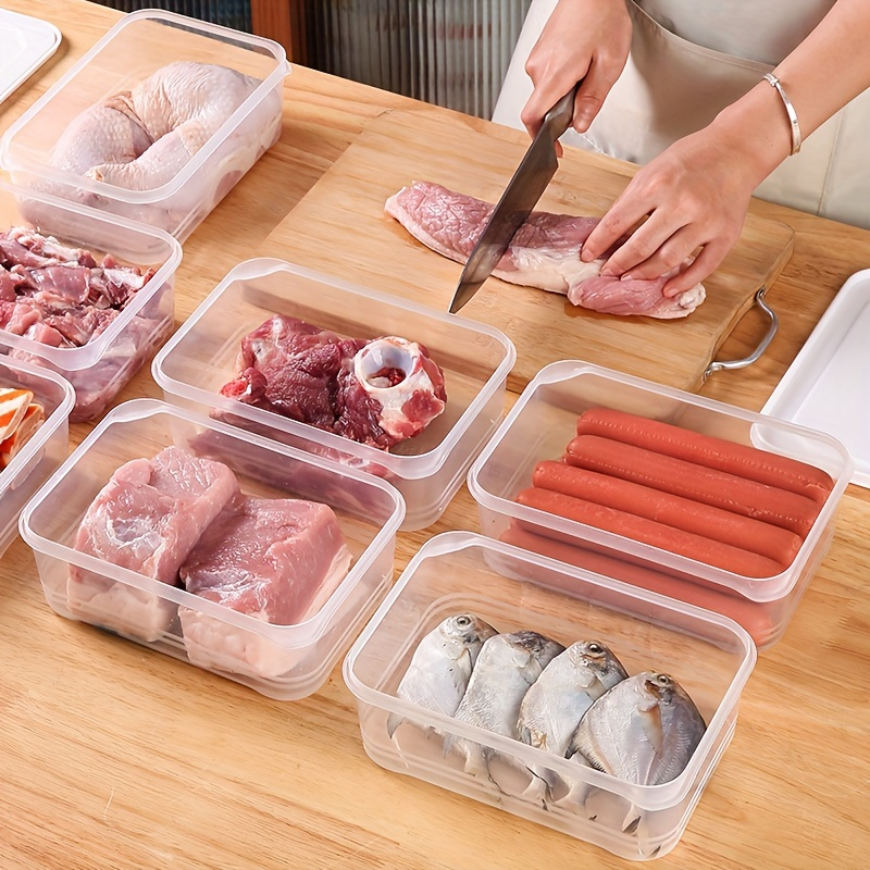 10-pack of BPA-free transparent PP refrigerator storage boxes