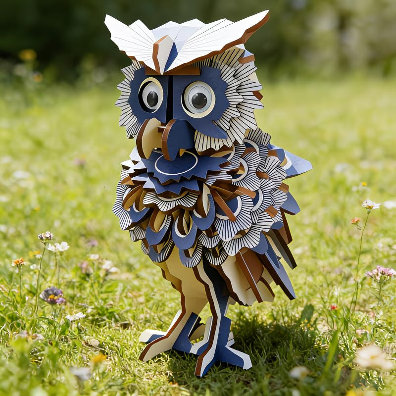 1 x 3D wooden puzzle; no batteries required; feathers not included; paper instruction manual included.