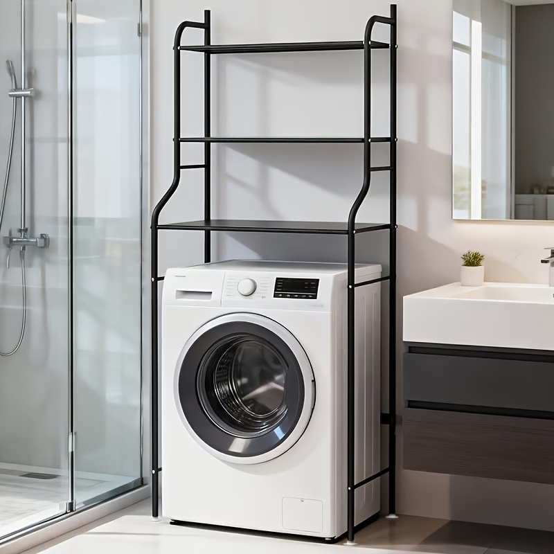 Three-tier toilet top storage shelf, bathroom metal shelf
