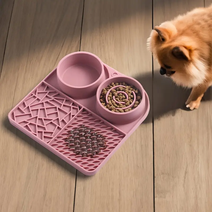 1 silicone slow-feeder for pet cats, multi-functional cat feeding mat