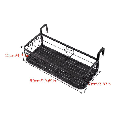 Adjustable Wrought Iron Balcony Flower Pot Rack