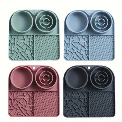 1 silicone slow-feeder for pet cats, multi-functional cat feeding mat