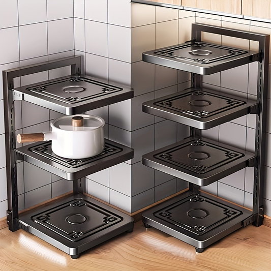 Kitchen cabinet sink under-pane pot, pan, and bowl storage rack