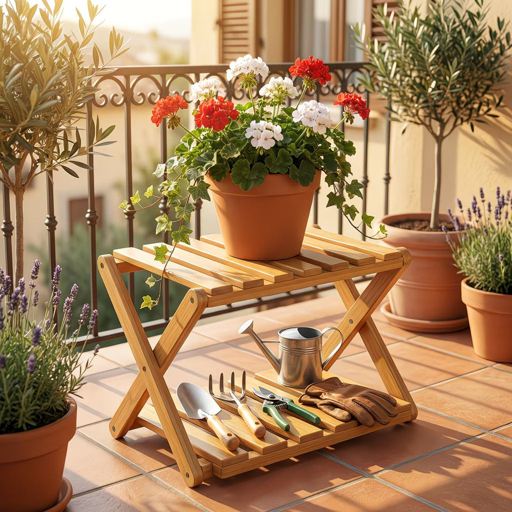 Tool-free flower stand; foldable shoe rack and storage shelf