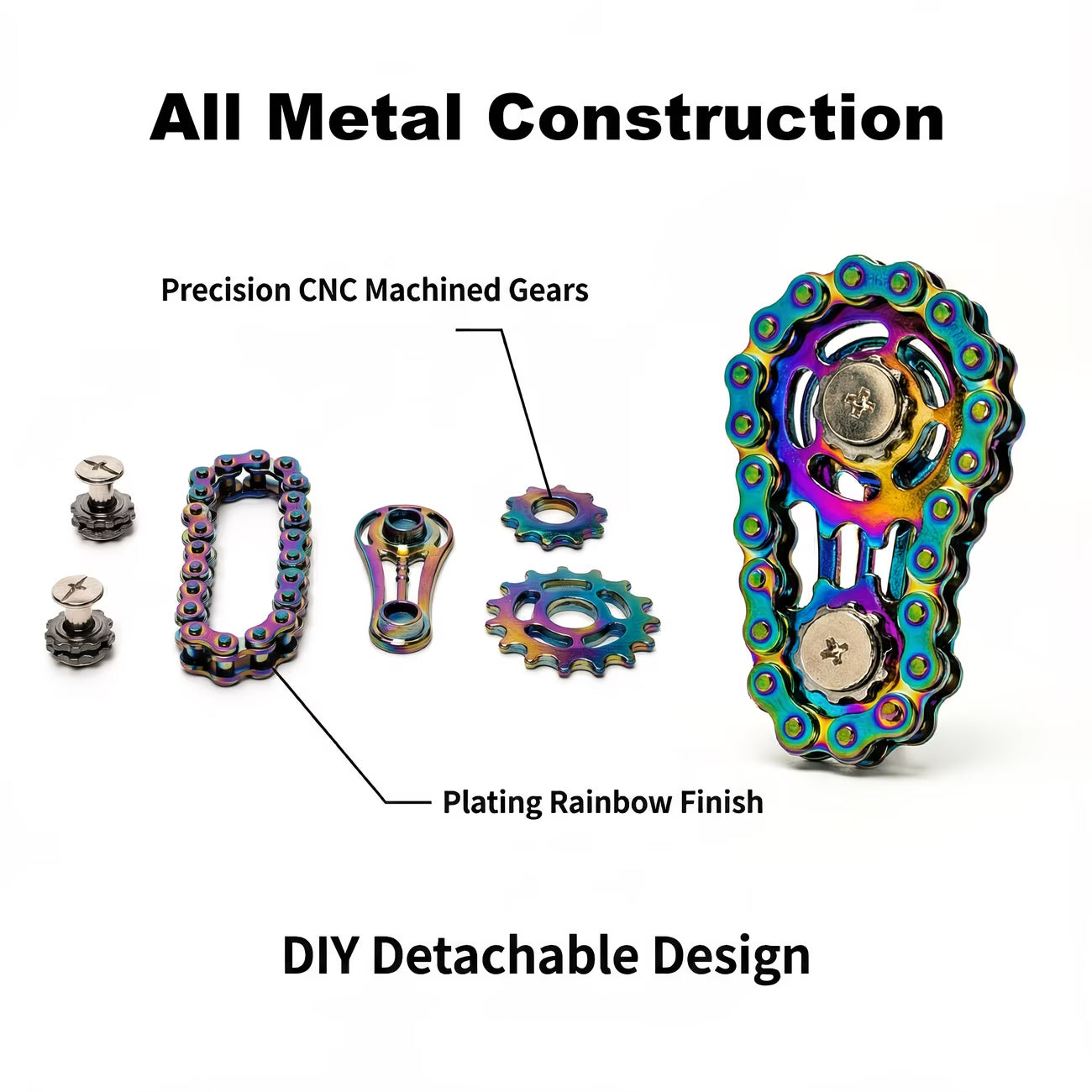 Bicycle chain fidget spinner