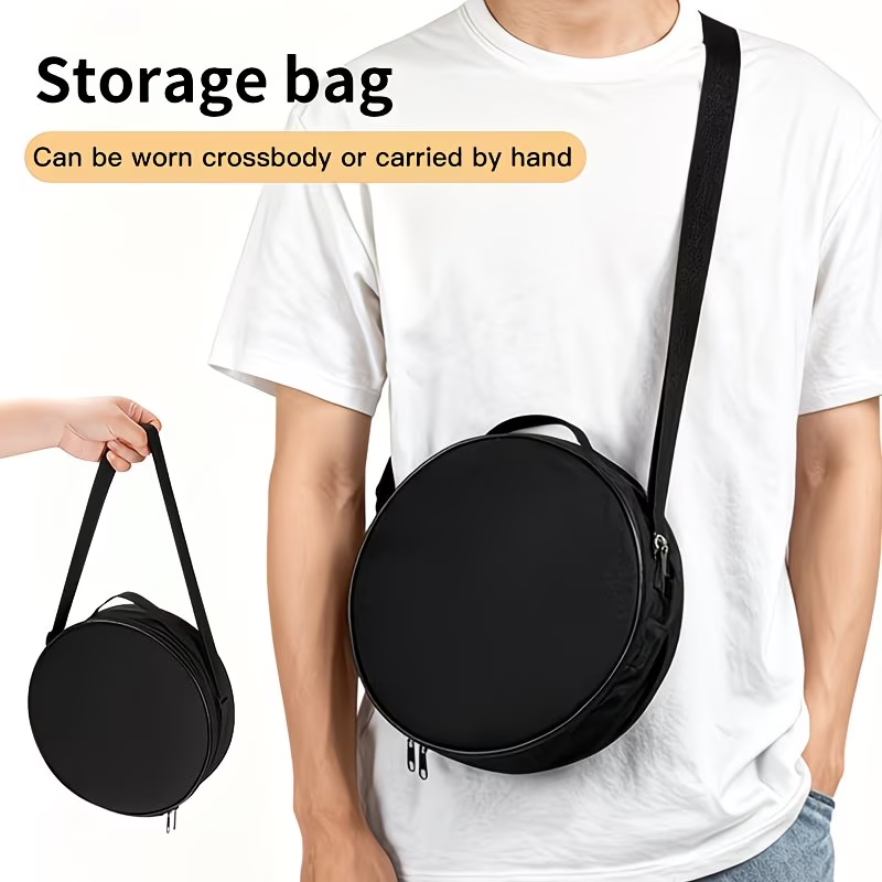 Folding Stool Storage Bag | Durable Black, Round Seat with Comfortable Cushion