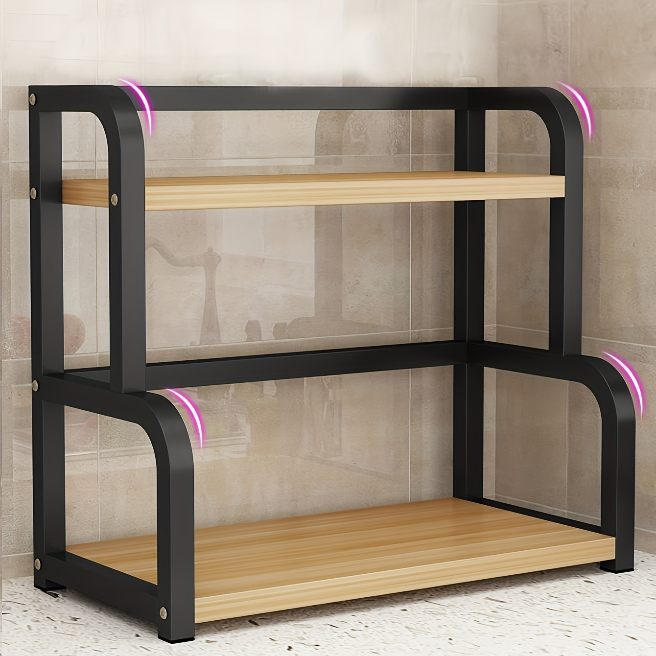 1 stainless steel kitchen storage rack, multi-tiered countertop spice rack
