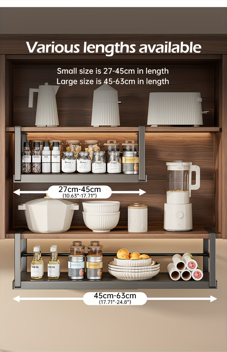 1-piece metal under-cabinet storage rack - no assembly required