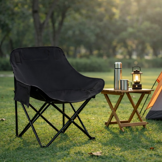 Folding camping chair, 600D Oxford cloth seat cushion, thickened steel frame