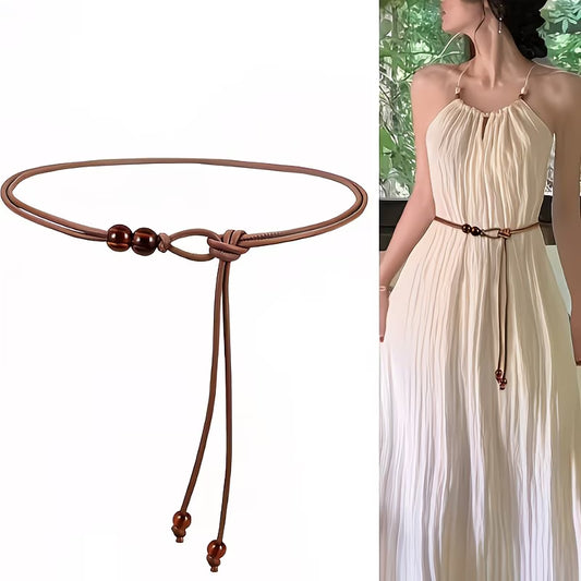 Stylish soft-cord slim belt with an adjustable long design