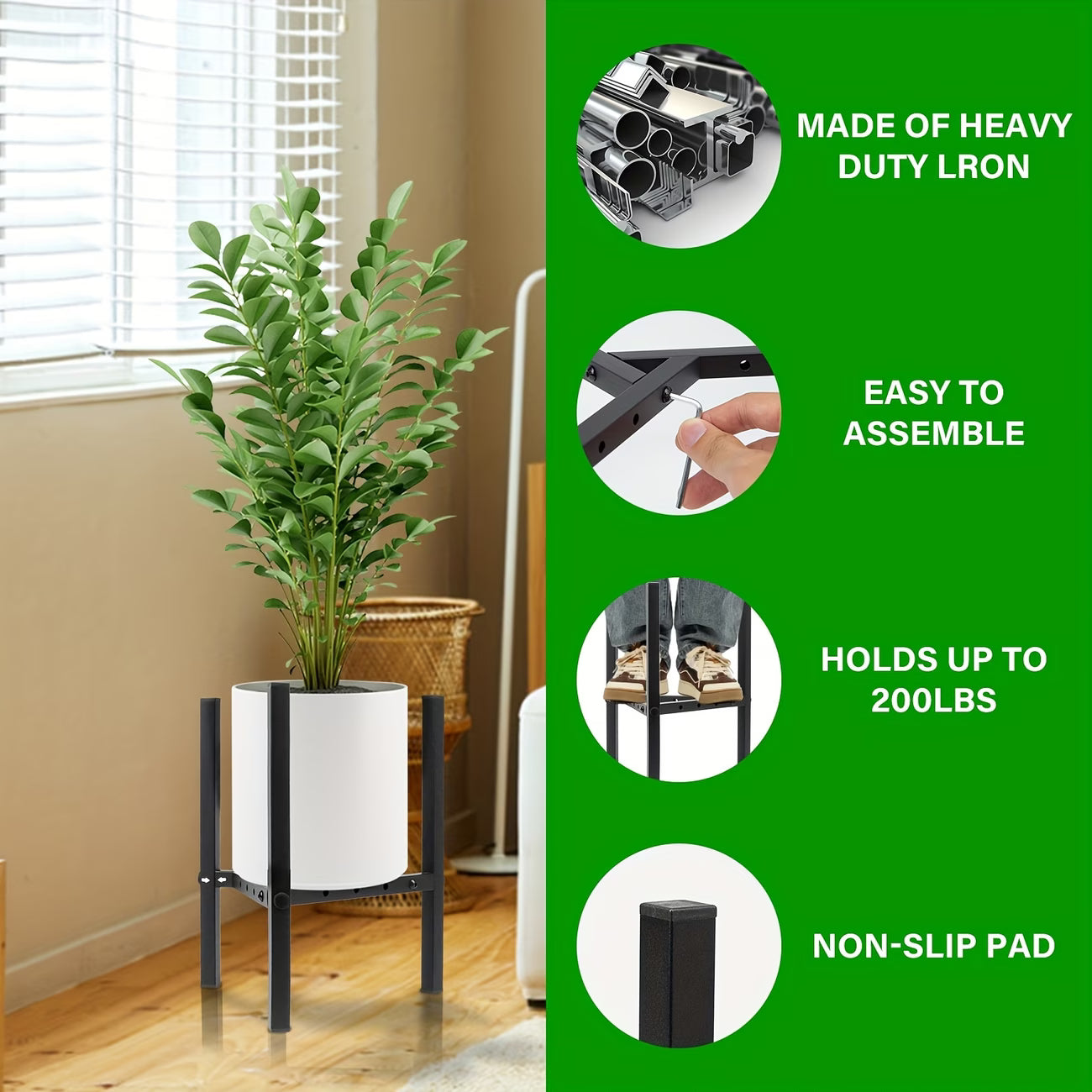 Adjustable Metal Indoor Plant Stand – Modern Style