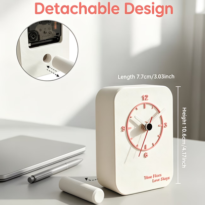 Cute, simple, and detachable vertical clock, compact and quiet wall clock, portable and space saving desktop clock