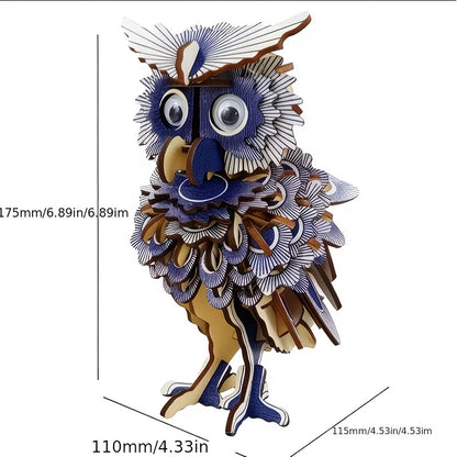 1 x 3D wooden puzzle; no batteries required; feathers not included; paper instruction manual included.