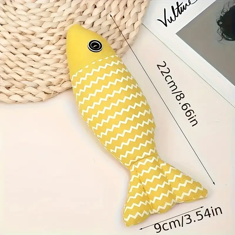 3 Pack Cat Toy Fish, Wrinkle Sound Pet Herbal Toy Soft Linen