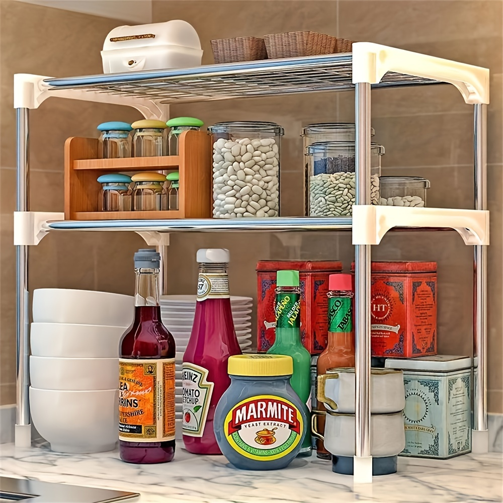 1-piece modern multi-layer kitchen storage rack, made of metal and PVC