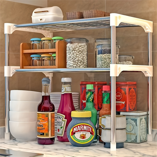 1-piece modern multi-layer kitchen storage rack, made of metal and PVC